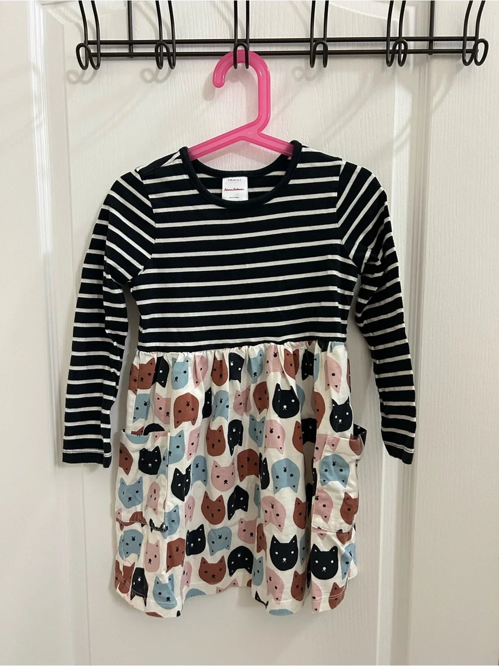 Hanna Andersson Cat Print Dress Size 5